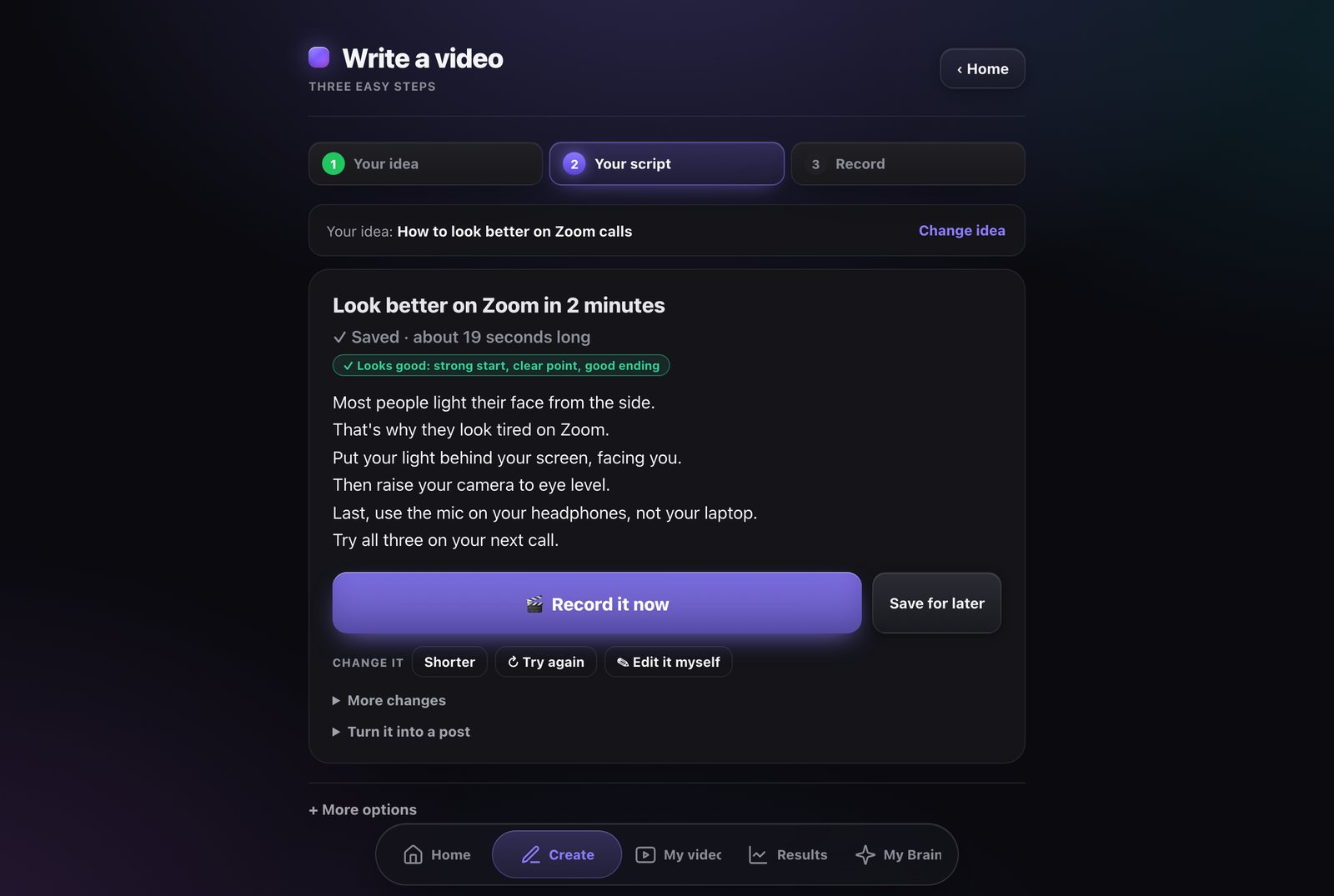 Step 2: your script with buttons to change it