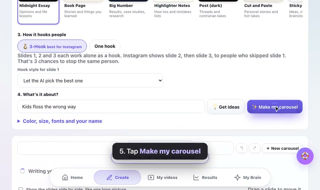 Demo: carousels (demo video)